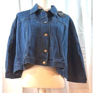 Style we Denim Cape Cloak Jacket Size M NWT
